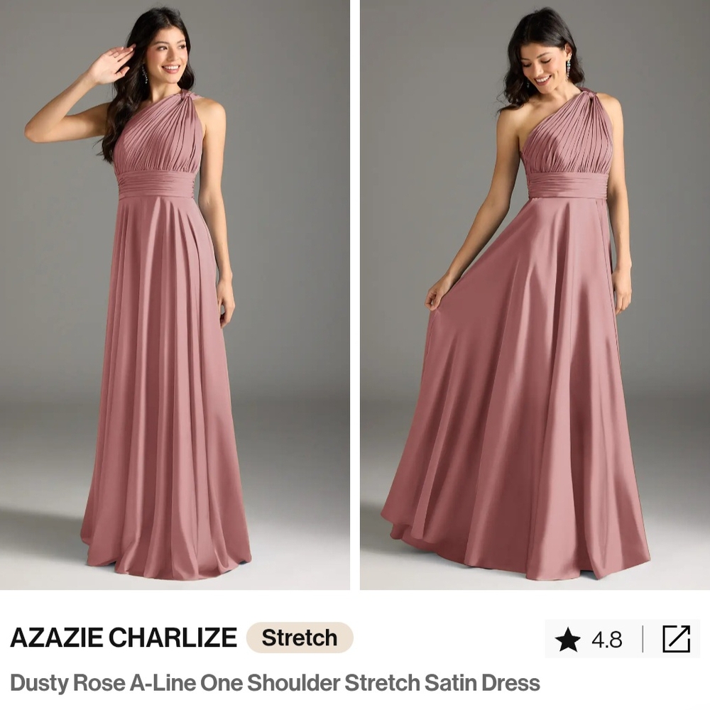 Azazie Charlize Dusty Rose A-Line Dress